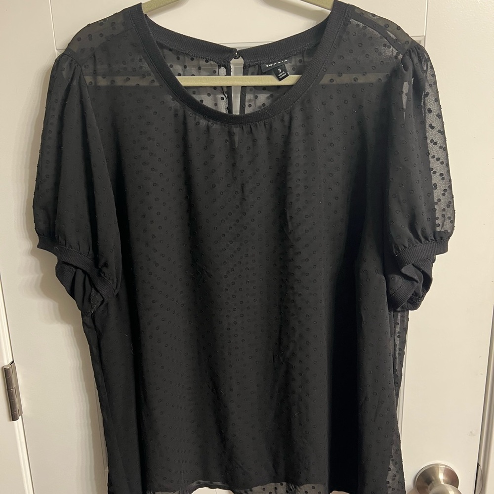 Mesh polka dot blouse